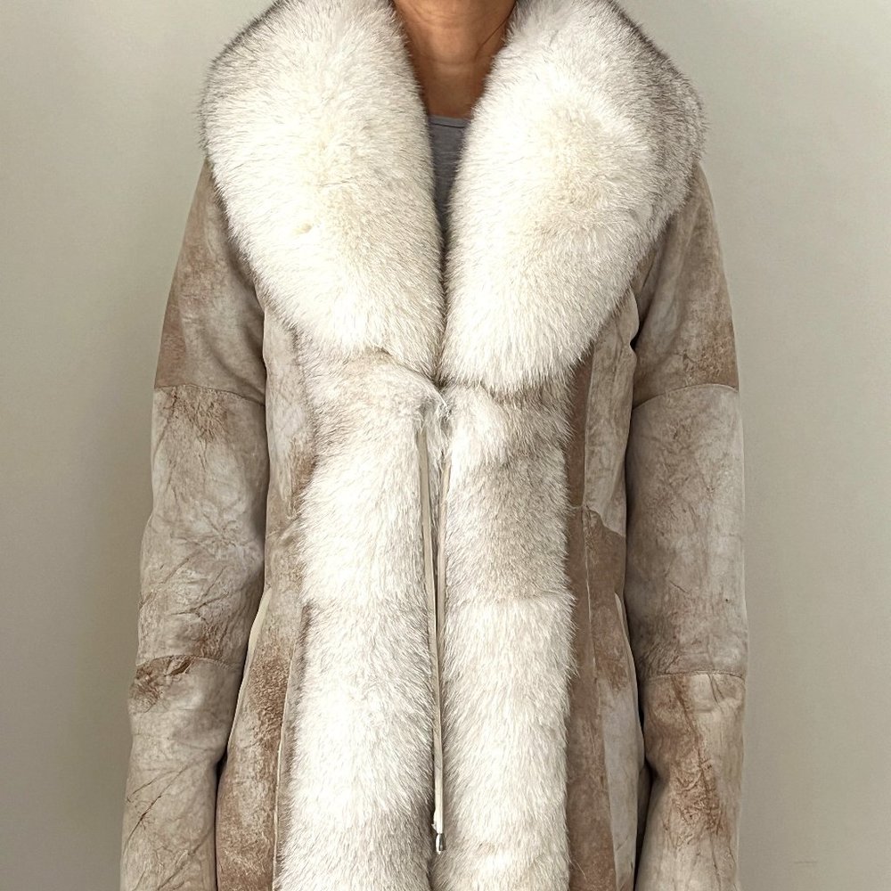 Vera Pelle Suede Jacket With Fur Collar